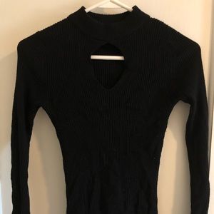 Black S Ambiance Sweater with Chest Cut Out